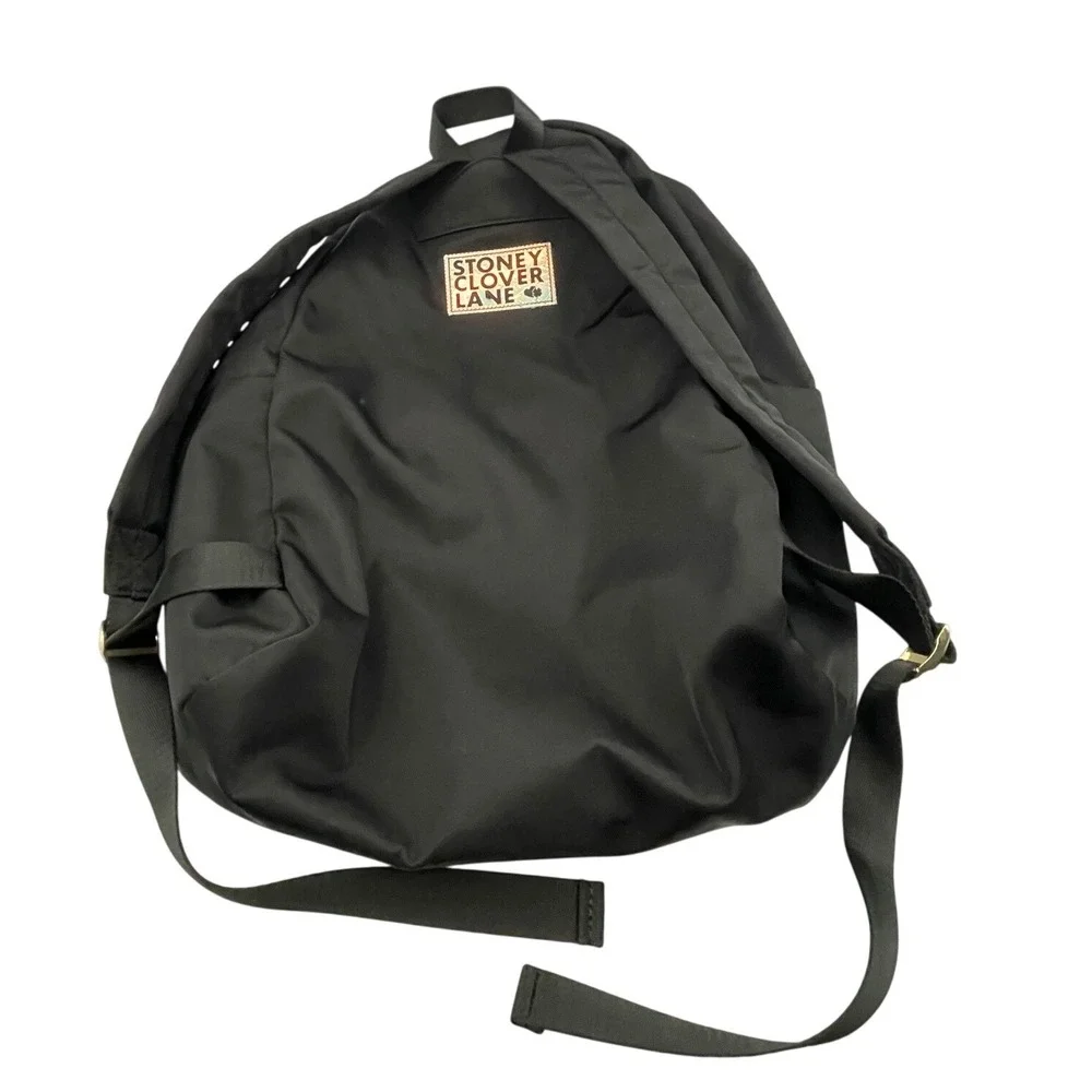 Stoney Clover Lane Classic Backpack Black Nylon SBG Patches Gold Hardware Noir